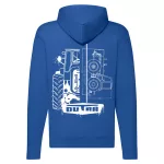 dutra modrý sveter na zips s bielym vzorom