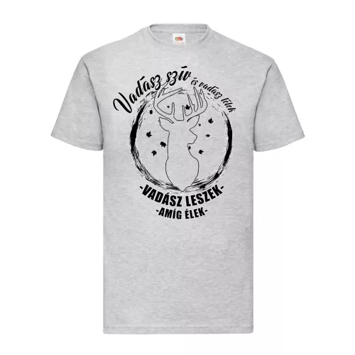 srdce poľovníka a duša poľovníka... sivé tričko