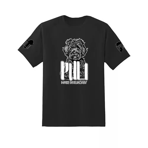 čierne pánske tričko puli veľký vzor