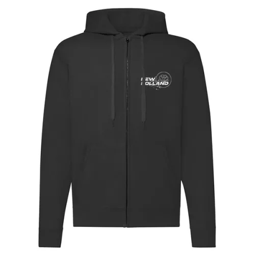 new holland sveter na zips s čiernym obrysom a bielym vzorom
