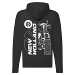 new holland sveter na zips s čiernym obrysom a bielym vzorom