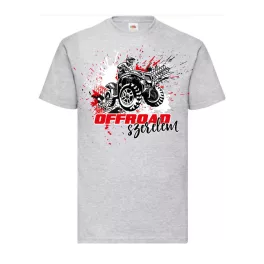 tričko offroad love pattern sivá