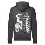 claas tmavosivý pulóver na zips s bielym vzorom