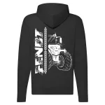 fendt sveter na zips s čiernym obrysom, biely vzor