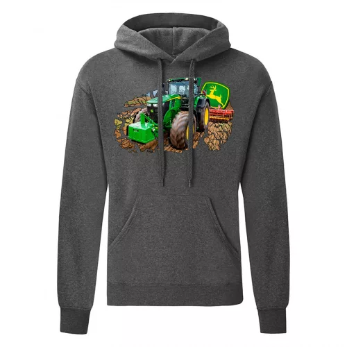 zelená tractor at work mikina tmavá šedá