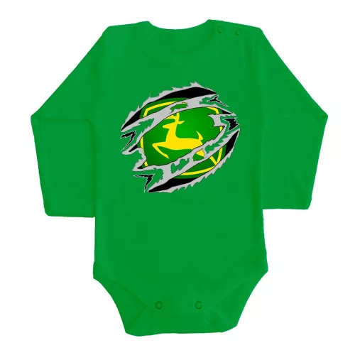 zelený traktor zelená dlhý rukáv body pre bábätká