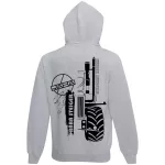 rába šedý kruhový sveter na zips s čiernym vzorom