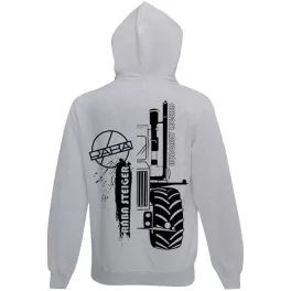rába šedý kruhový sveter na zips s čiernym vzorom
