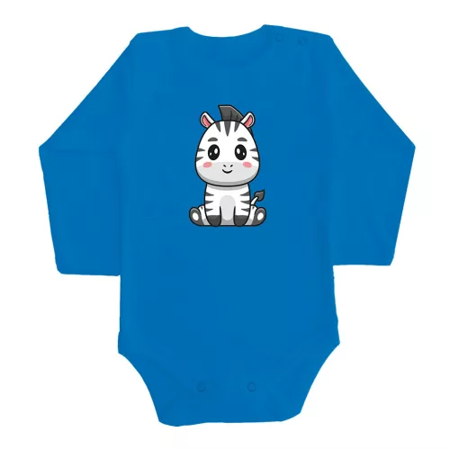 zebra dlhý rukáv body pre bábätká modrá