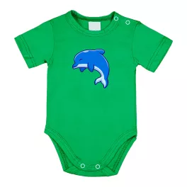 delfín bábätká telo s krátkym rukávom zelená