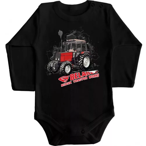 belorus body pre bábätká čierna dlhý rukáv