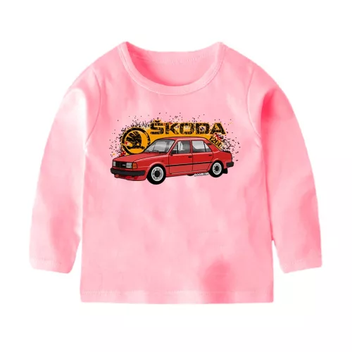 skoda 120 detské tričko s dlhým rukávom ružové