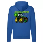 zelený traktor na zips modrá modrá mikina