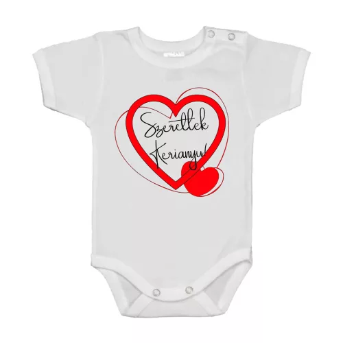 biely biely s krátkými rukávmi biely body "ľúbim ťa, krstná mama.".