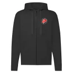 čierny sveter s kapucnou s logom massey ferguson