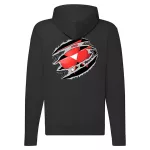 čierny sveter s kapucnou s logom massey ferguson