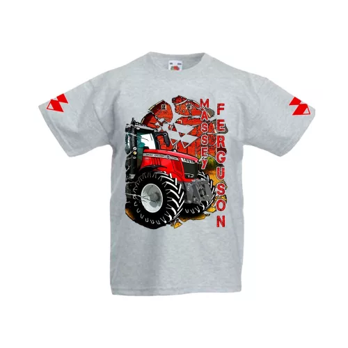 detské tričko massey ferguson s potlačou šedé