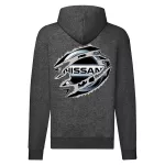 mikina nissan na zips tmavo sivá
