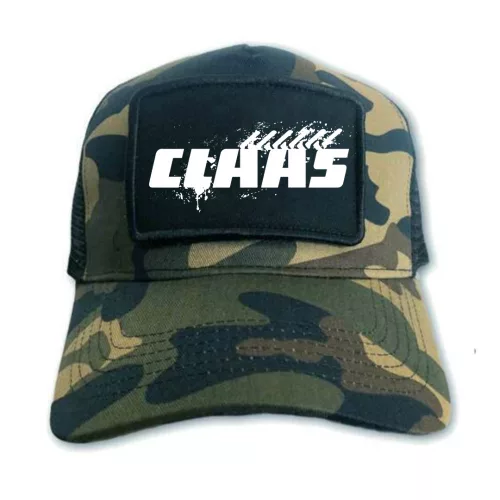 claas field pattern vymeniteľná baseballová čiapka s nášivkami