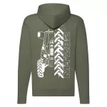 mtz 82 obrysový zelený sveter na zips s bielym vzorom