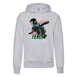 svetlošedý pulóver s kapucňou fend