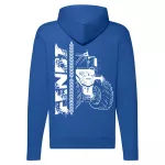 fendt sveter na zips s modrým obrysom s bielym vzorom