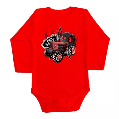 mtz 82 body pre bábätká červené dlhý rukáv