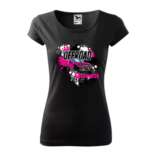 ružové čierne dámske tričko offroad queen