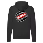 čierny svetr s mikinou s logom dutra