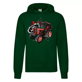 mtz 82 sveter s kapúcou zelený