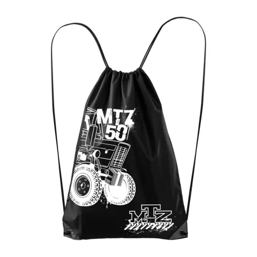 mtz 50 čierny batoh s bielym obrysom