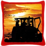 traktor západ slnka červený bavlnený vanúšek