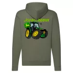 zelený traktor zelená mikina na zip