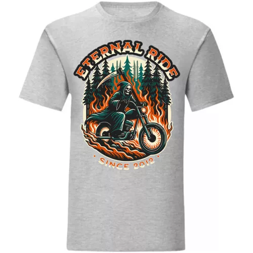 eternal ride motorcycle tričko sivá