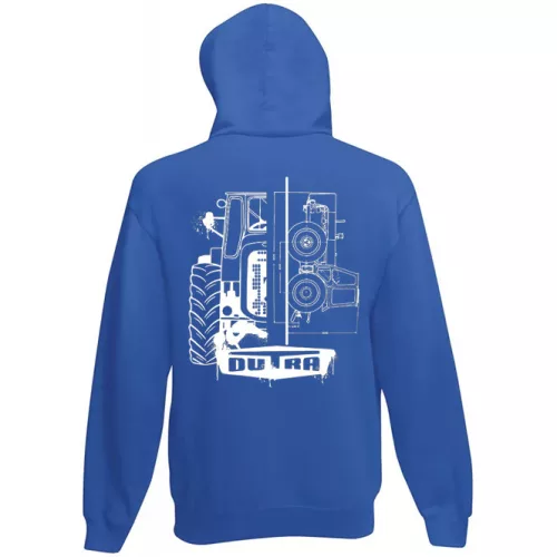 dutra modrý kruhový sveter na zips s bielem vzorom