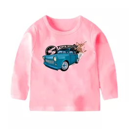 trabant 601 detské tričko s dlhým rukávom ružové