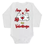 malý valentín mamy a otca! dievčenské body pre bábätká s dlhým rukávom
