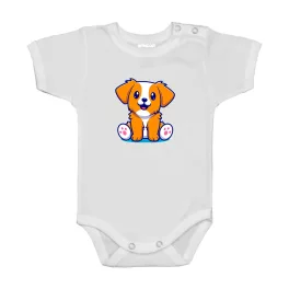 pes krátky rukáv body pre bábätká biely