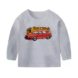 skoda 120 detské tričko s dlhým rukávom šedé