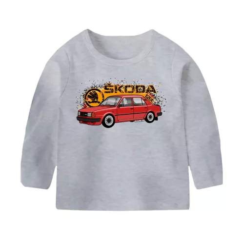 skoda 120 detské tričko s dlhým rukávom šedé