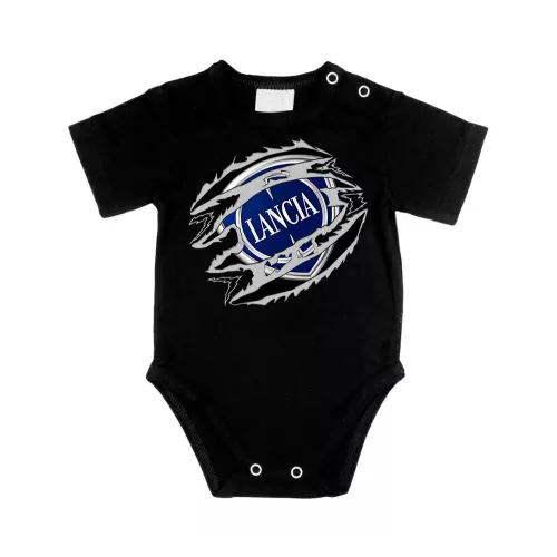 lancia čierna dojčenské telo s krátkym rukávom