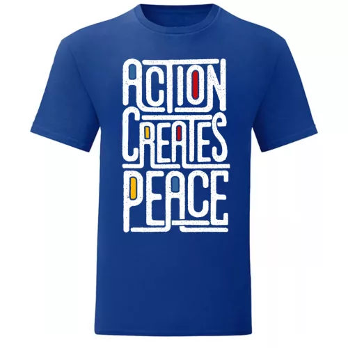 action, creates…modrý tričko