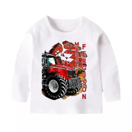 detské tričko massey ferguson biele dlhý rukáv