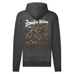 zombie rider motorcycle mikina na zips, sivá