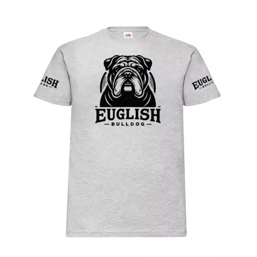 pánske tričko anglický bulldog svetlošedé veľký vzor