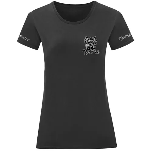 dámske čierne tričko od yorkšír malý vzor