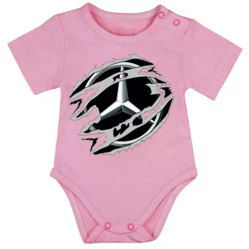 mercedes ružové dojčenské telo s krátkym rukávom