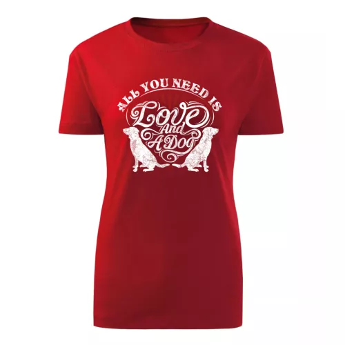 all you need is…červená dámske tričko