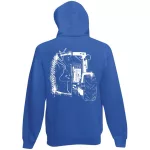 jd modrý kruhový sveter na zips s bielým vzorom