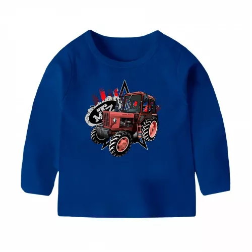 mtz-82 modré detské tričko s dlhým rukávom
